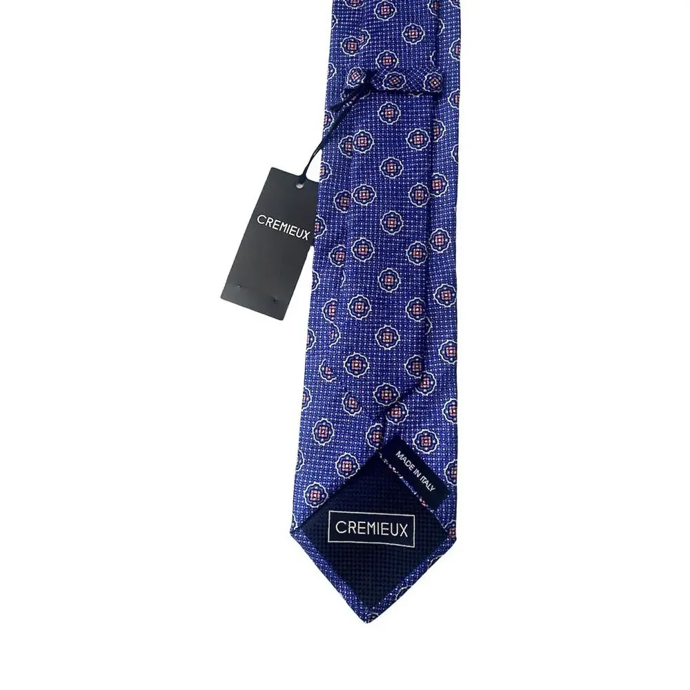 Daniel Cremieux Nwt Blue Dot Made in Italy 100% Silk Textured Neck Tie